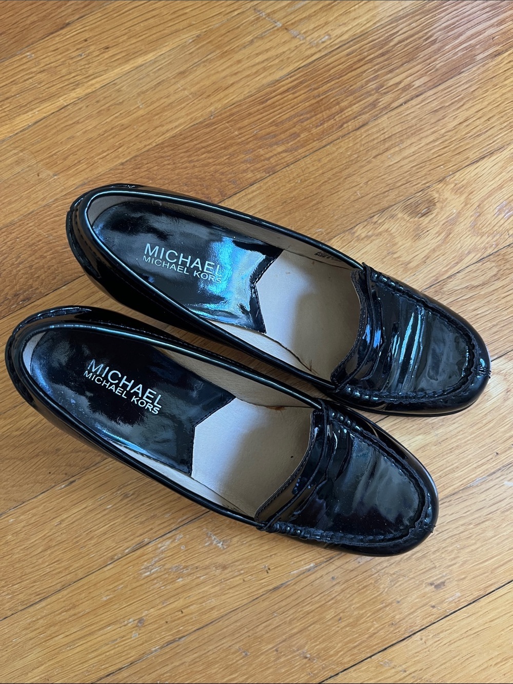 Michael by Michael Kors Size 6 1/2 Black Patent Leather Oxford Pumps 6.5 Heels - Picture 3 of 13